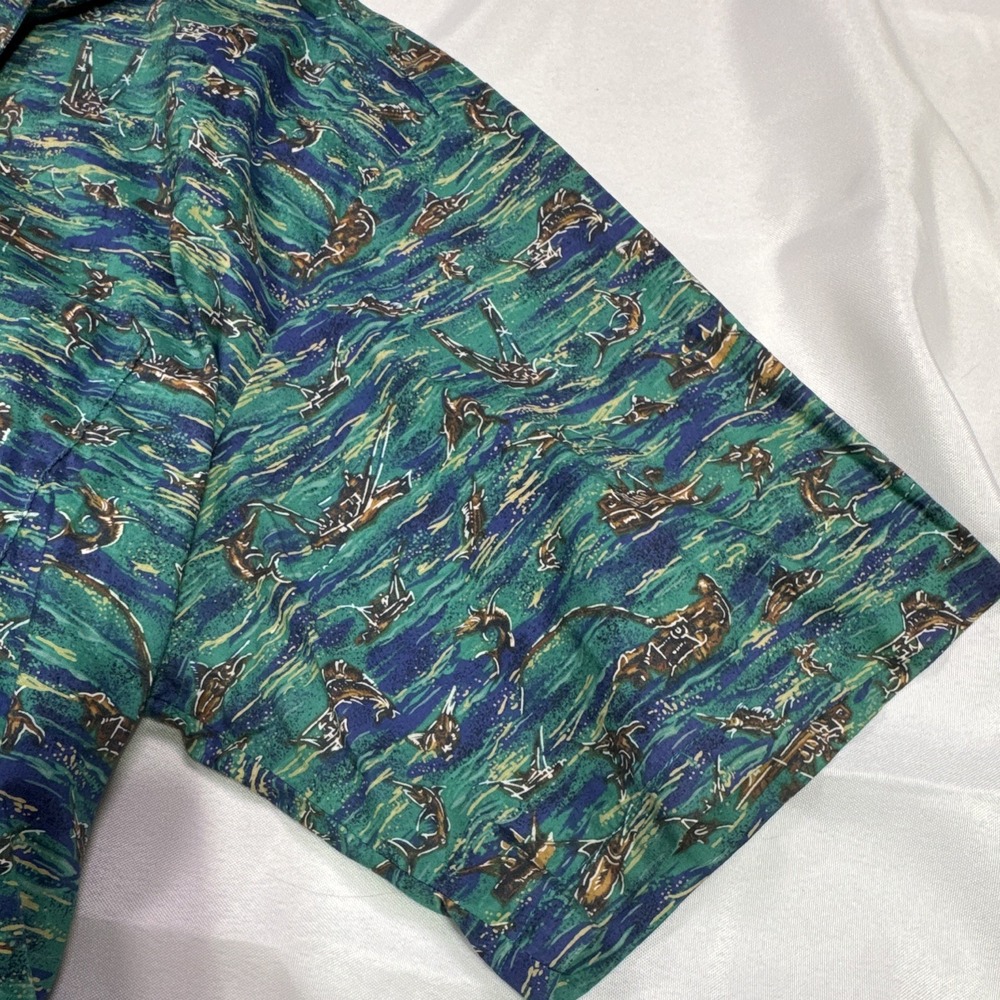 Vintage Kahala Sportfish Division Hawaiian Shirt XL Fishing Boats Marlin Hawaii - Picture 4 of 7